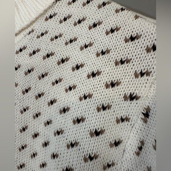 Karen Scott Winter White Pattern Pullover Turtleneck Sweater Womens Small NWT - Picture 4 of 7